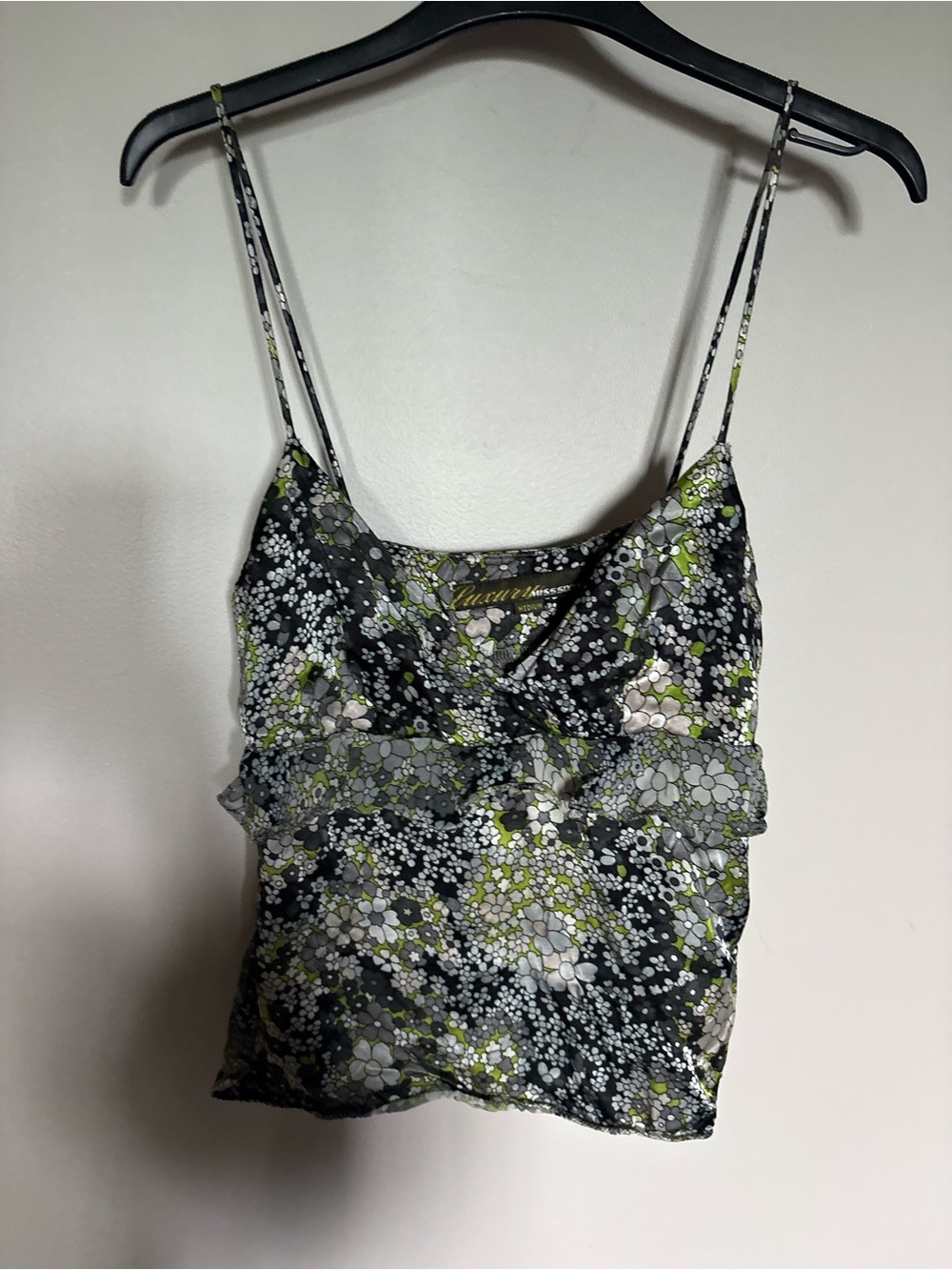 Miss Sixty Floral Button-Down Shirt - Black, Green & Gray